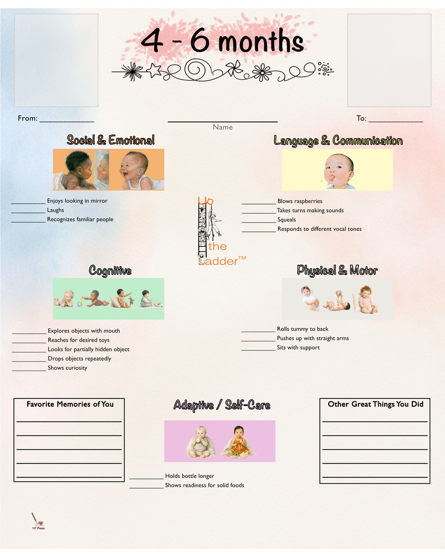 Up the Ladder 4-6 Months developmental milestone chart